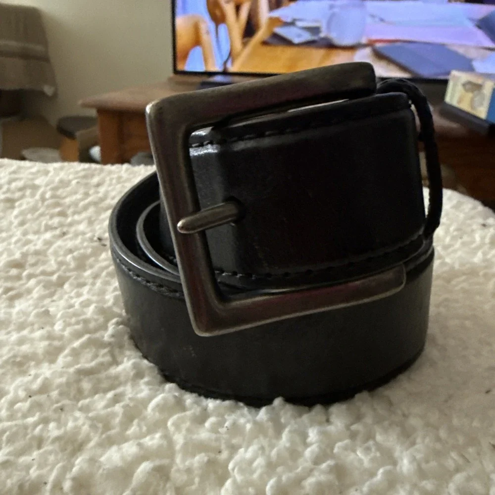 Timberland Men's Black Genuine Boot Leather Belt 38